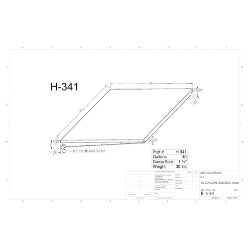 40 Gallon Custom Roto-Mold RV Holding Tank (MPN: 2-H-341)