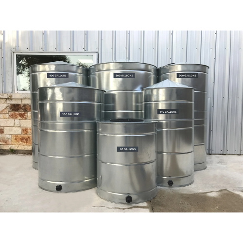 Texas Metal Tanks 2500 Gallon Galvanized Water Storage Cistern (MPN: TM-MT2500G-WS)