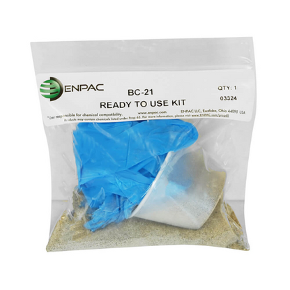 ENPAC Granular Ready to Use Kit, Plug N Dike - Granular (6 oz.), 4 oz. Cup, Disposable Gloves (MPN: BC-21)