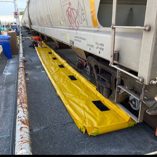 ENPAC 30"W x 60'L Railcar Outrigger Pellet Berm (MPN: 49-3060-YE-RROP)