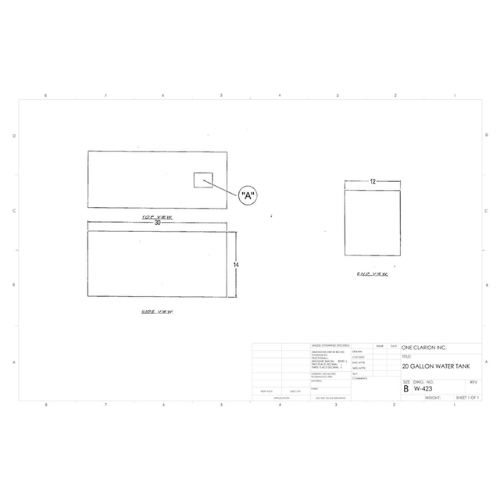 20 Gallon Custom Roto-Mold RV Water Tank (MPN: W-423)
