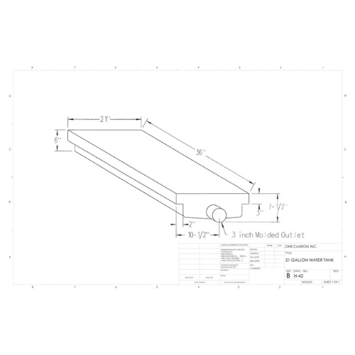 21 Gallon Custom Roto-Mold RV Holding Tank (MPN: H-42)