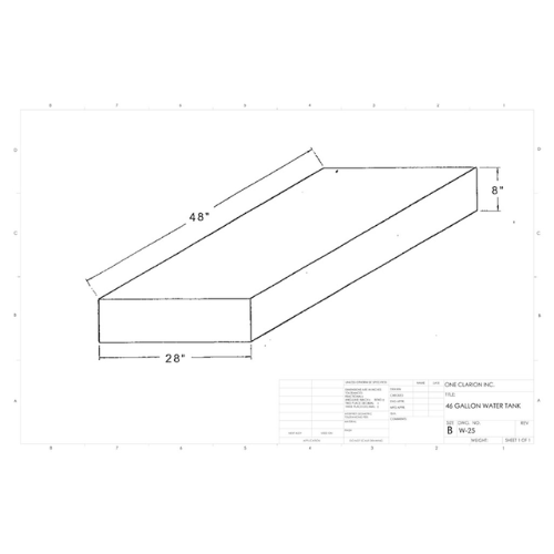 46 Gallon Custom Roto-Mold Marine Water Tank (MPN: MW-25)
