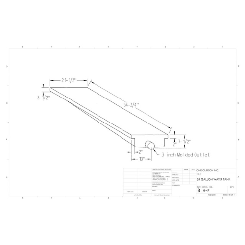 24 Gallon Custom Roto-Mold RV Holding Tank (MPN: H-47)