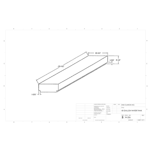 40 Gallon Custom Roto-Mold RV Water Tank (MPN: W-206)