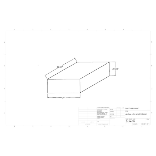 40 Gallon Custom Roto-Mold Marine Water Tank (MPN: MW-256)