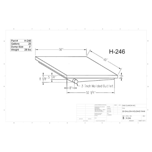 25 Gallon Custom Roto-Mold RV Holding Tank (MPN: H-246)