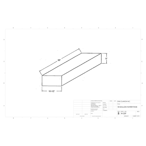 18 Gallon Custom Roto-Mold RV Water Tank (MPN: W-209)