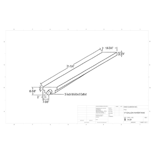 17 Gallon Custom Roto-Mold RV Holding Tank (MPN: H-59 (OR))