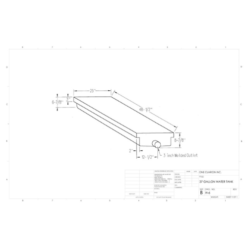 37 Gallon Custom Roto-Mold RV Holding Tank (MPN: H-6)