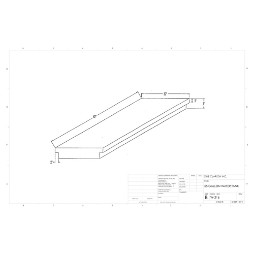55 Gallon Custom Roto-Mold RV Water Tank (MPN: W-216)