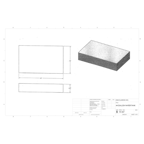 44 Gallon Custom Roto-Mold RV Water Tank (MPN: W-457)