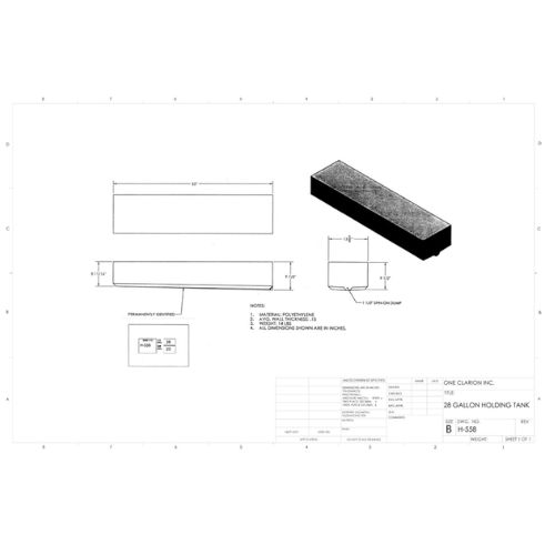 28 Gallon Custom Roto-Mold RV Holding Tank (MPN: H-558)