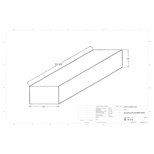 60 Gallon Custom Roto-Mold Marine Water Tank (MPN: MW-276)
