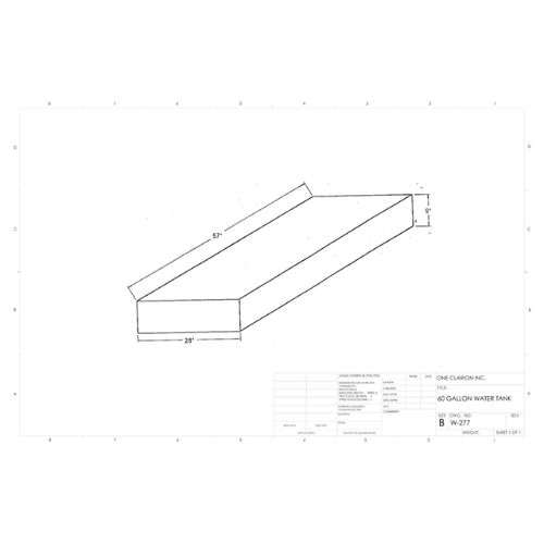 60 Gallon Custom Roto-Mold Marine Water Tank (MPN: MW-277)