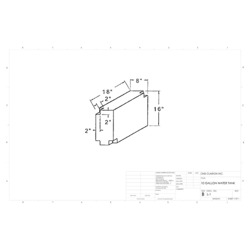 10 Gallon Custom Roto-Mold RV Water Tank (MPN: L-1)