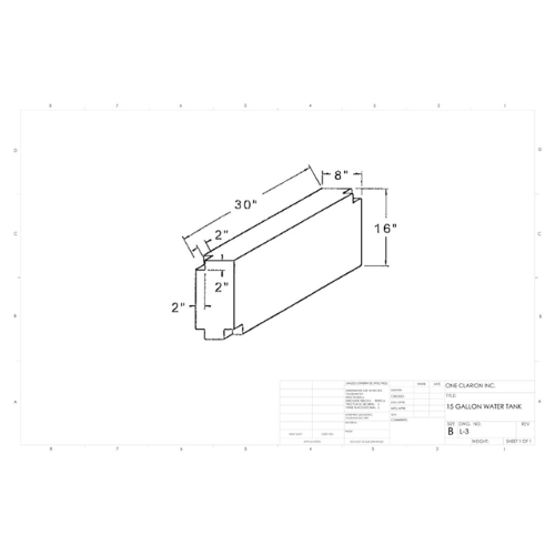 15 Gallon Custom Roto-Mold RV Water Tank (MPN: L-3)