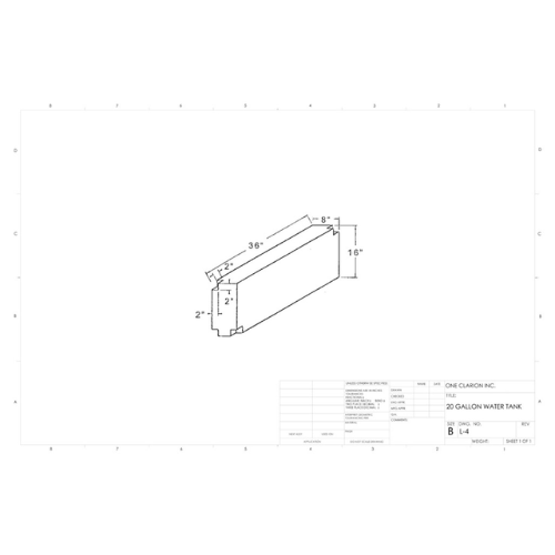 20 Gallon Custom Roto-Mold RV Water Tank (MPN: L-4)