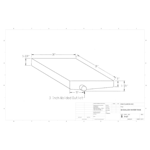 32 Gallon Custom Roto-Mold RV Holding Tank (MPN: H-67 (OR))