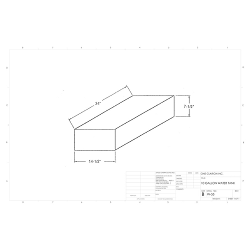 10 Gallon Custom Roto-Mold Marine Water Tank (MPN: MW-53)