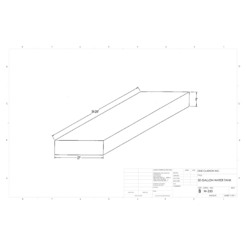 50 Gallon Custom Roto-Mold Marine Water Tank (MPN: MW-330)