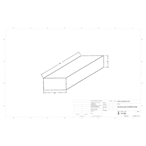 40 Gallon Custom Roto-Mold Marine Water Tank (MPN: MW-284)