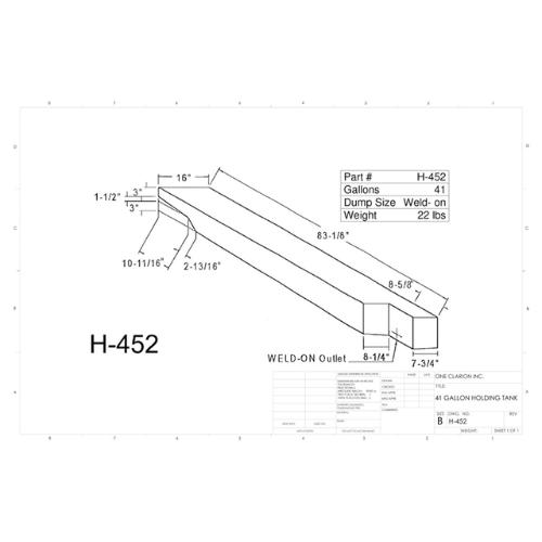41 Gallon Custom Roto-Mold RV Holding Tank (MPN: H-452 [OR])