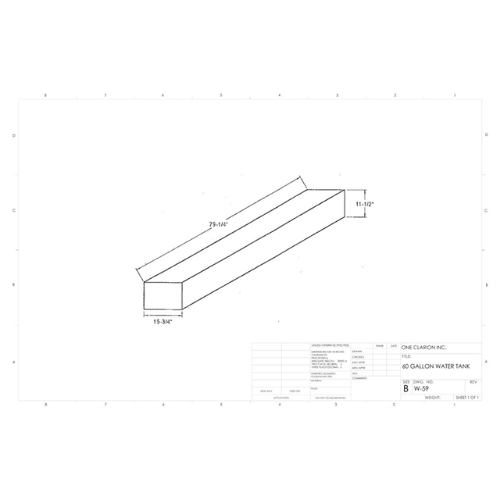 60 Gallon Custom Roto-Mold Marine Water Tank (MPN: MW-59)