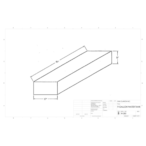27 Gallon Custom Roto-Mold Marine Water Tank (MPN: MW-285)