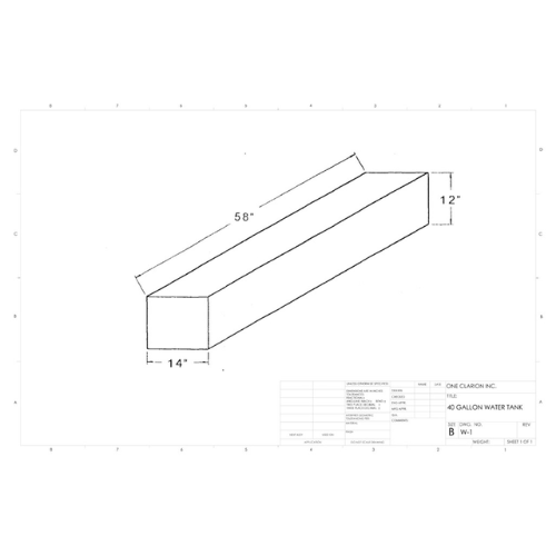 40 Gallon Custom Roto-Mold Marine Water Tank (MPN: MW-1)