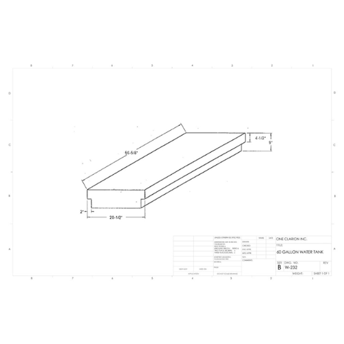 60 Gallon Custom Roto-Mold RV Water Tank (MPN: W-232)