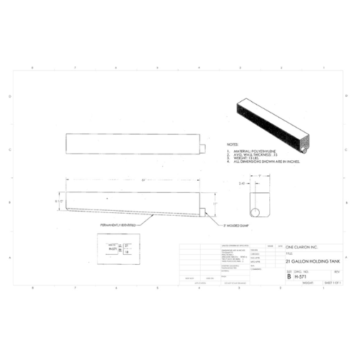 21 Gallon Custom Roto-Mold RV Holding Tank (MPN: H-571)
