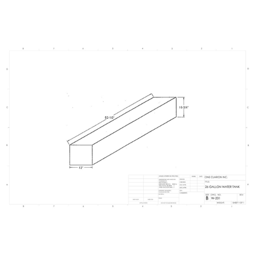 26 Gallon Custom Roto-Mold Marine Water Tank (MPN: MW-201)