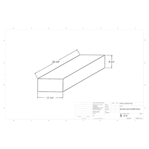 20 Gallon Custom Roto-Mold Marine Water Tank (MPN: MW-81)