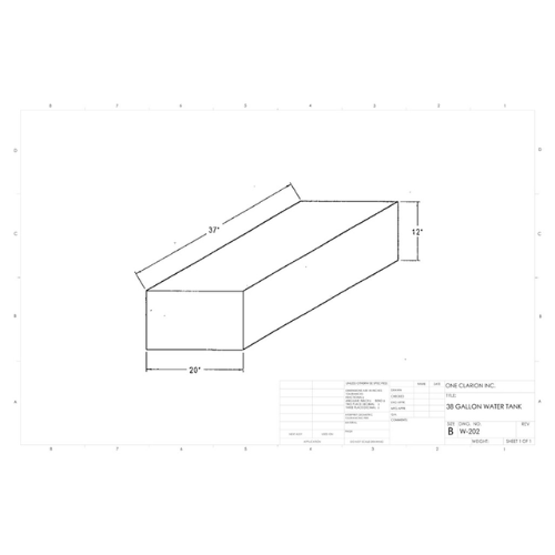 38 Gallon Custom Roto-Mold Marine Water Tank (MPN: MW-202)