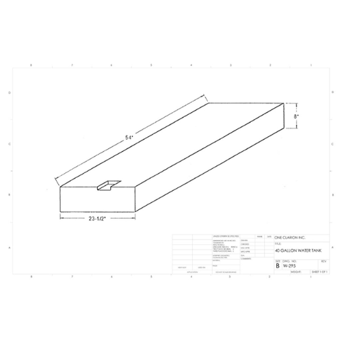 40 Gallon Custom Roto-Mold Marine Water Tank (MPN: MW-295)