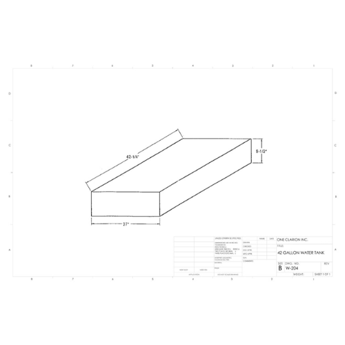 42 Gallon Custom Roto-Mold Marine Water Tank (MPN: MW-204)