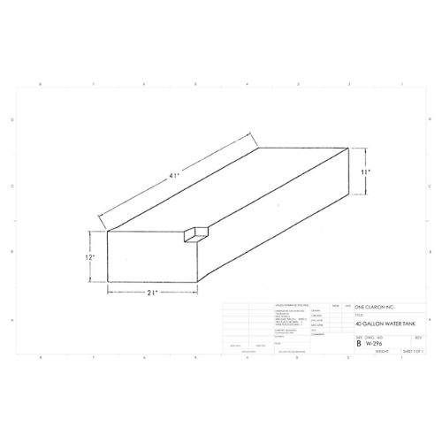 40 Gallon Custom Roto-Mold Marine Water Tank (MPN: MW-296)