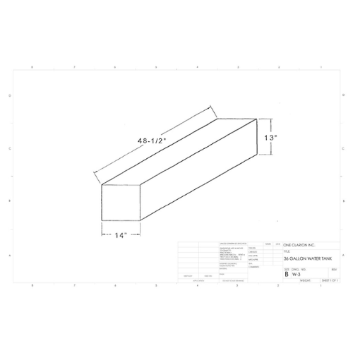 36 Gallon Custom Roto-Mold Marine Water Tank (MPN: MW-3)