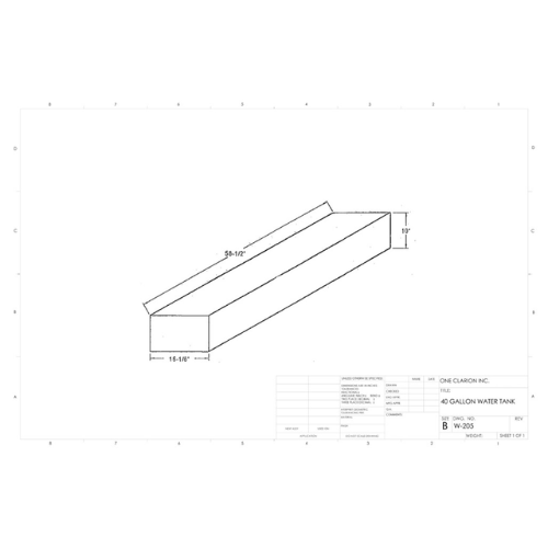 40 Gallon Custom Roto-Mold Marine Water Tank (MPN: MW-205)