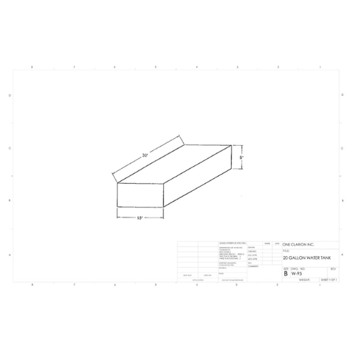 20 Gallon Custom Roto-Mold Marine Water Tank (MPN: MW-95)