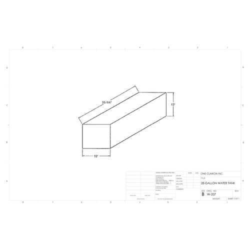 28 Gallon Custom Roto-Mold Marine Water Tank (MPN: MW-207)
