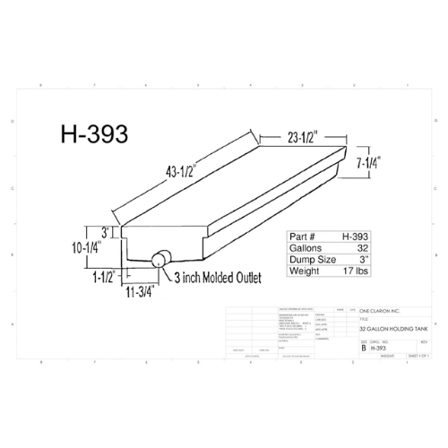 32 Gallon Custom Roto-Mold RV Holding Tank (MPN: H-393)