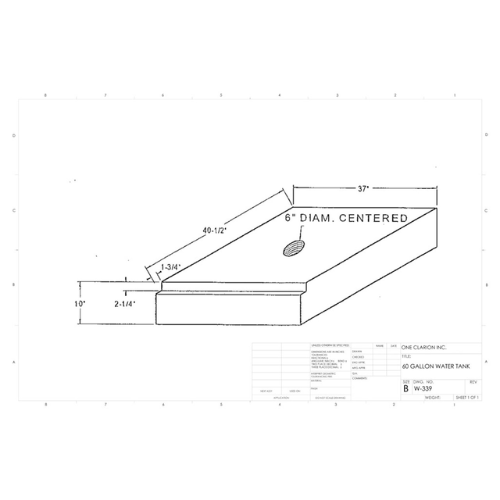 60 Gallon Custom Roto-Mold RV Water Tank (MPN: W-339)