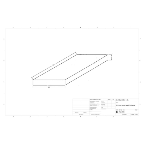 50 Gallon Custom Roto-Mold Marine Water Tank (MPN: MW-208)