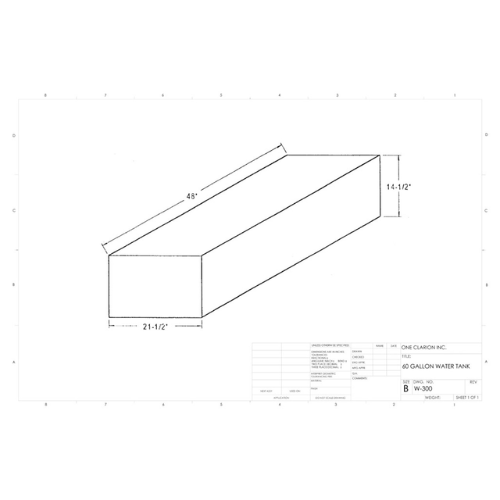 60 Gallon Custom Roto-Mold Marine Water Tank (MPN: MW-300)