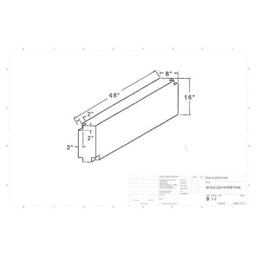 25 Gallon Custom Roto-Mold RV Water Tank (MPN: L-5)