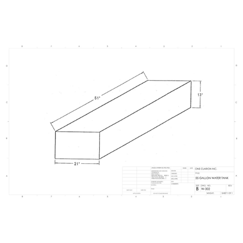 55 Gallon Custom Roto-Mold Marine Water Tank (MPN: MW-302)