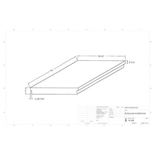90 Gallon Custom Roto-Mold RV Water Tank (MPN: W-340)