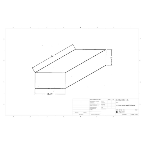 11 Gallon Custom Roto-Mold Marine Water Tank (MPN: MW-210)